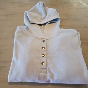 Sweatshirt Project Hoodie, Women's 3X, Light Blue, 1/2 Snap Pullover